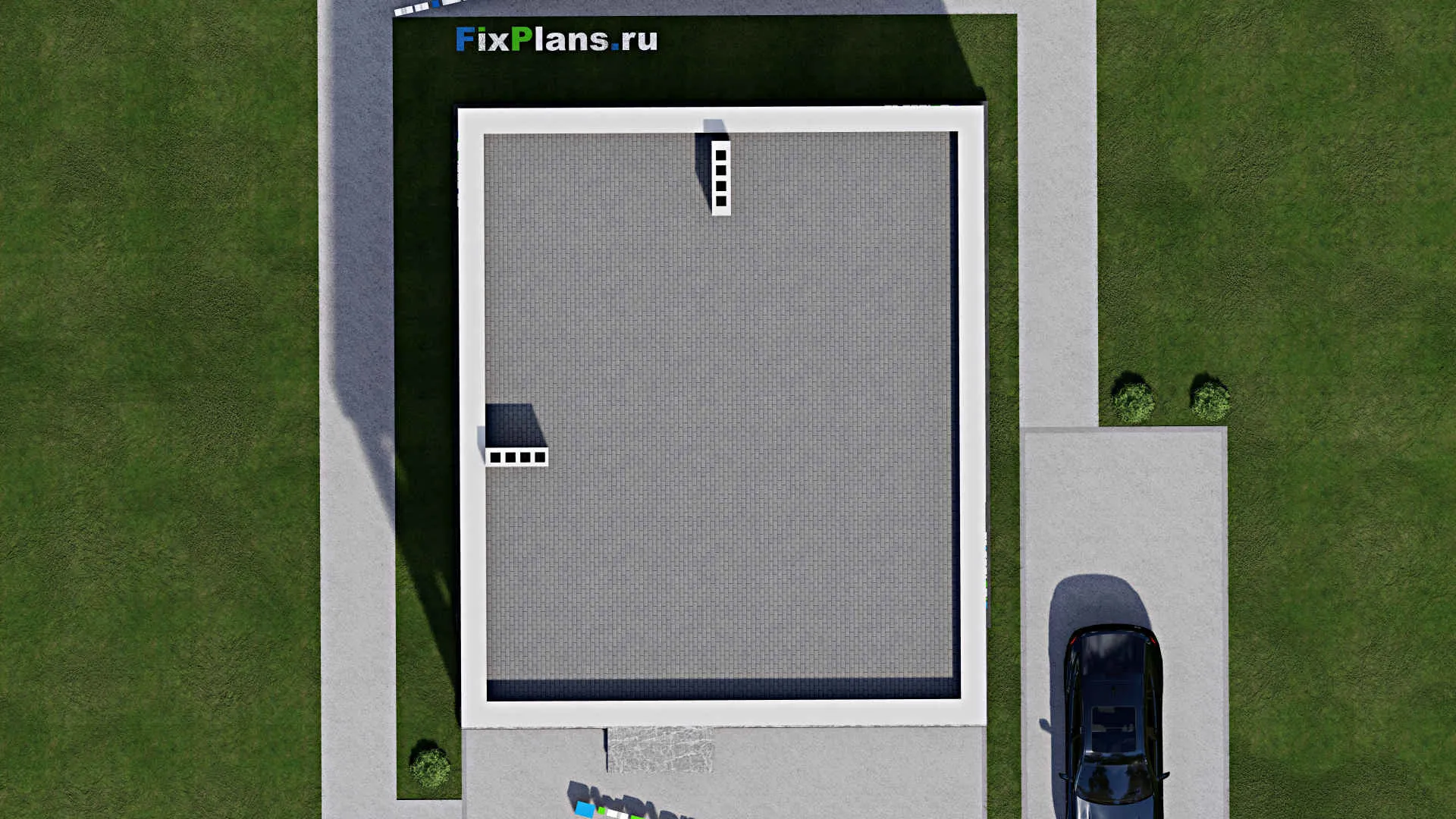 F-6083 - Планы двухэтажного дома 11 на 11, площадью 210 м² с террасой, балконом и 3 спальнями