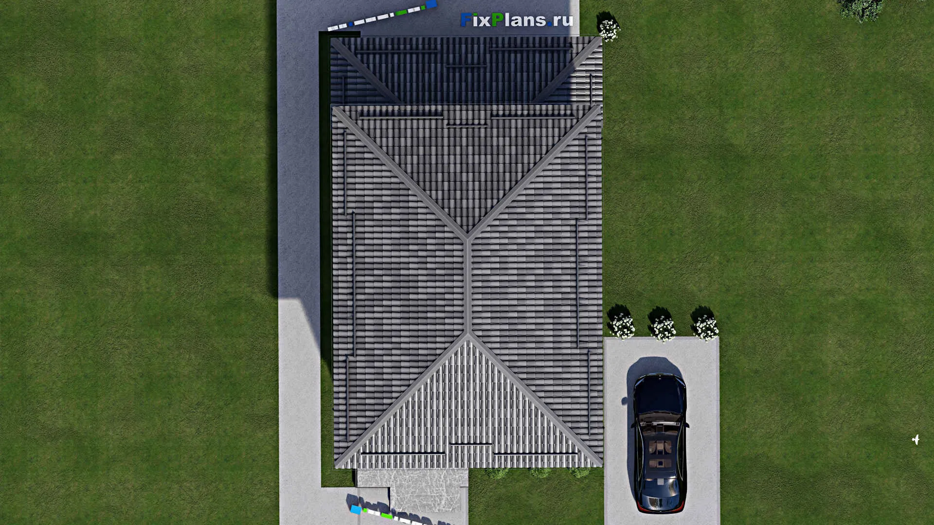 F-7307 - Проект двухэтажного дома 9 на 16, площадью 160 м² с террасой и 3 спальнями