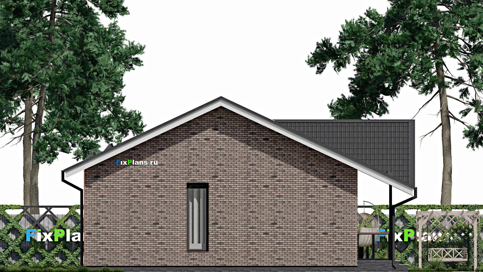 F-0035 - Проект одноэтажного дома 10 на 15, площадью 130 м² с террасой и 3 спальнями