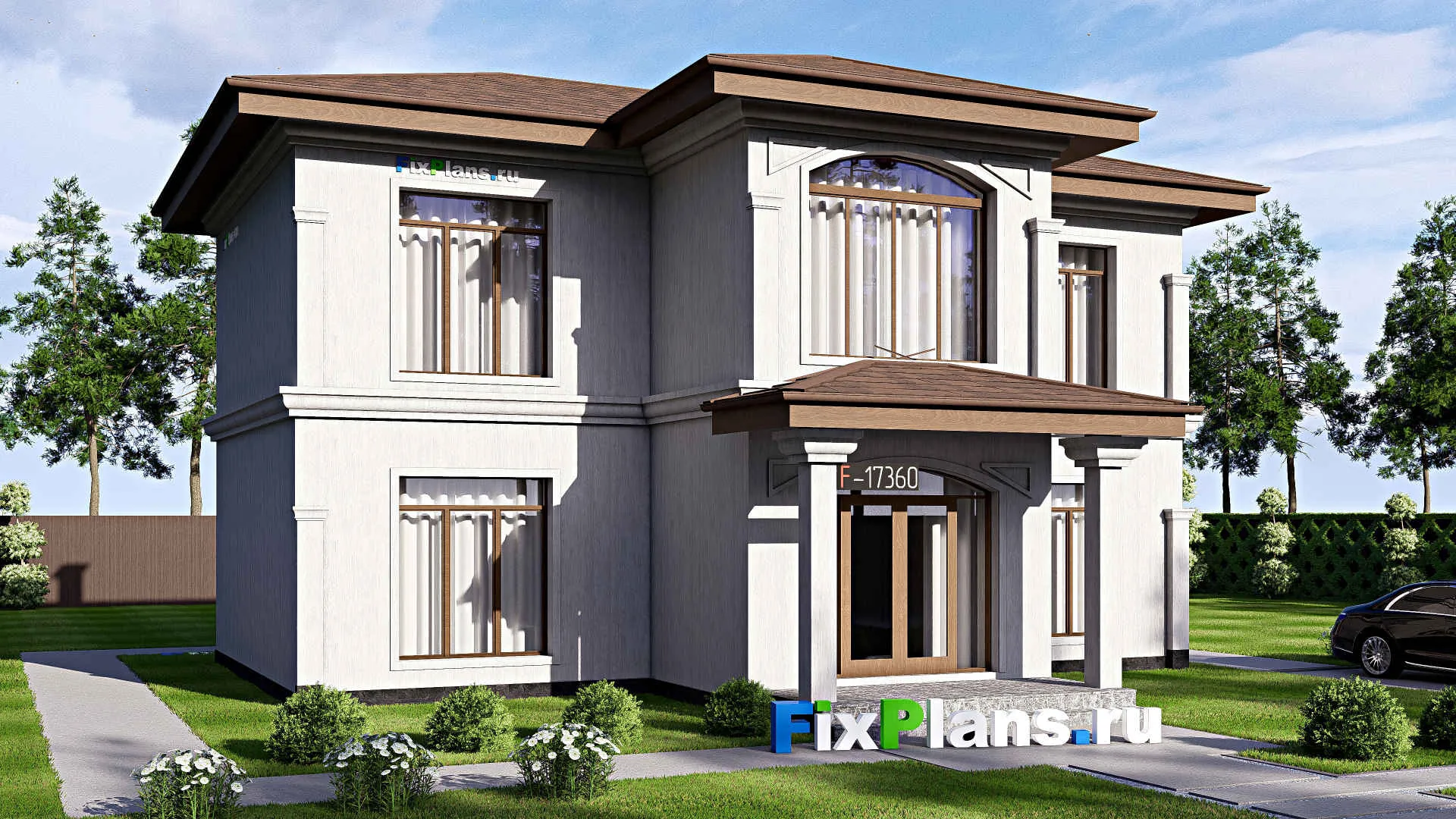 F-17360 - Проект двухэтажного дома 12 на 14, площадью 160 м² с 3 спальнями