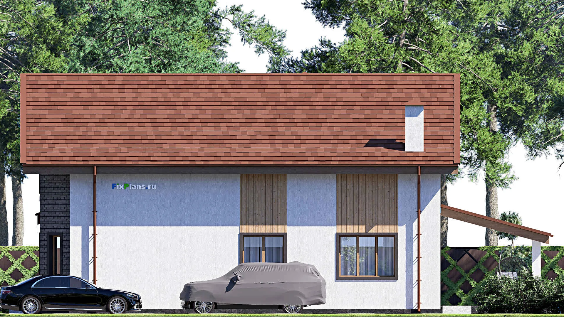 F-17945 - Проект дома с мансардой 12 на 18, площадью 220 м² с террасой и 5 спальнями