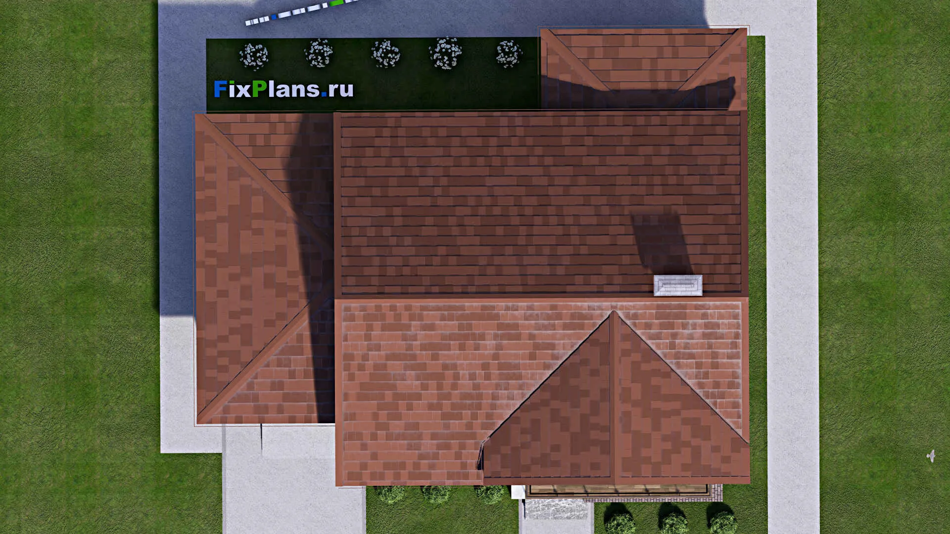 F-13148 - Проект дома с мансардой 13 на 15, площадью 230 м² с балконом, цокольным этажом, баней, гаражом на 1 машину и 2 спальнями