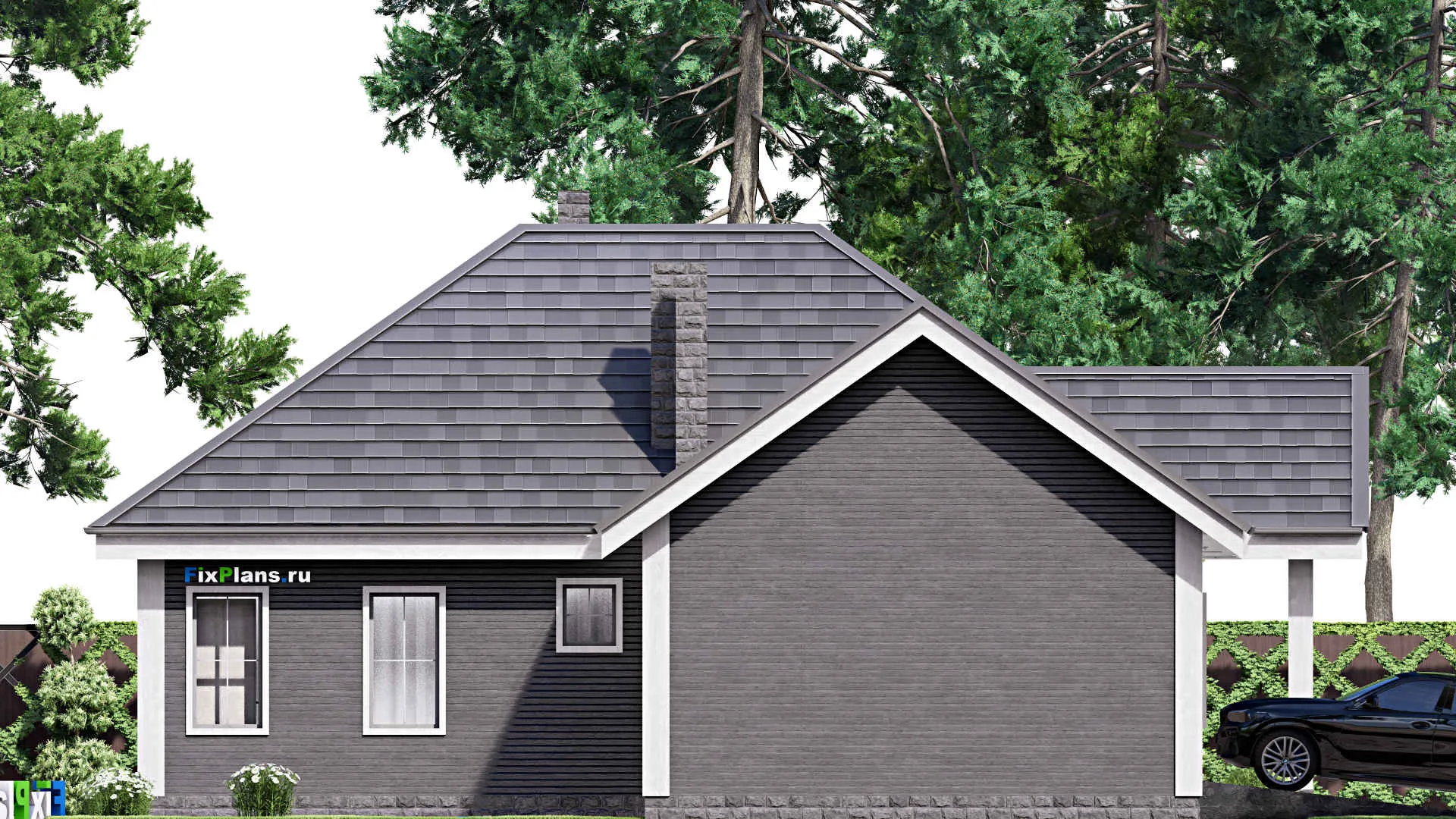 F-16406 - План одноэтажного дома 15 на 21, площадью 170 м² с 2 спальнями