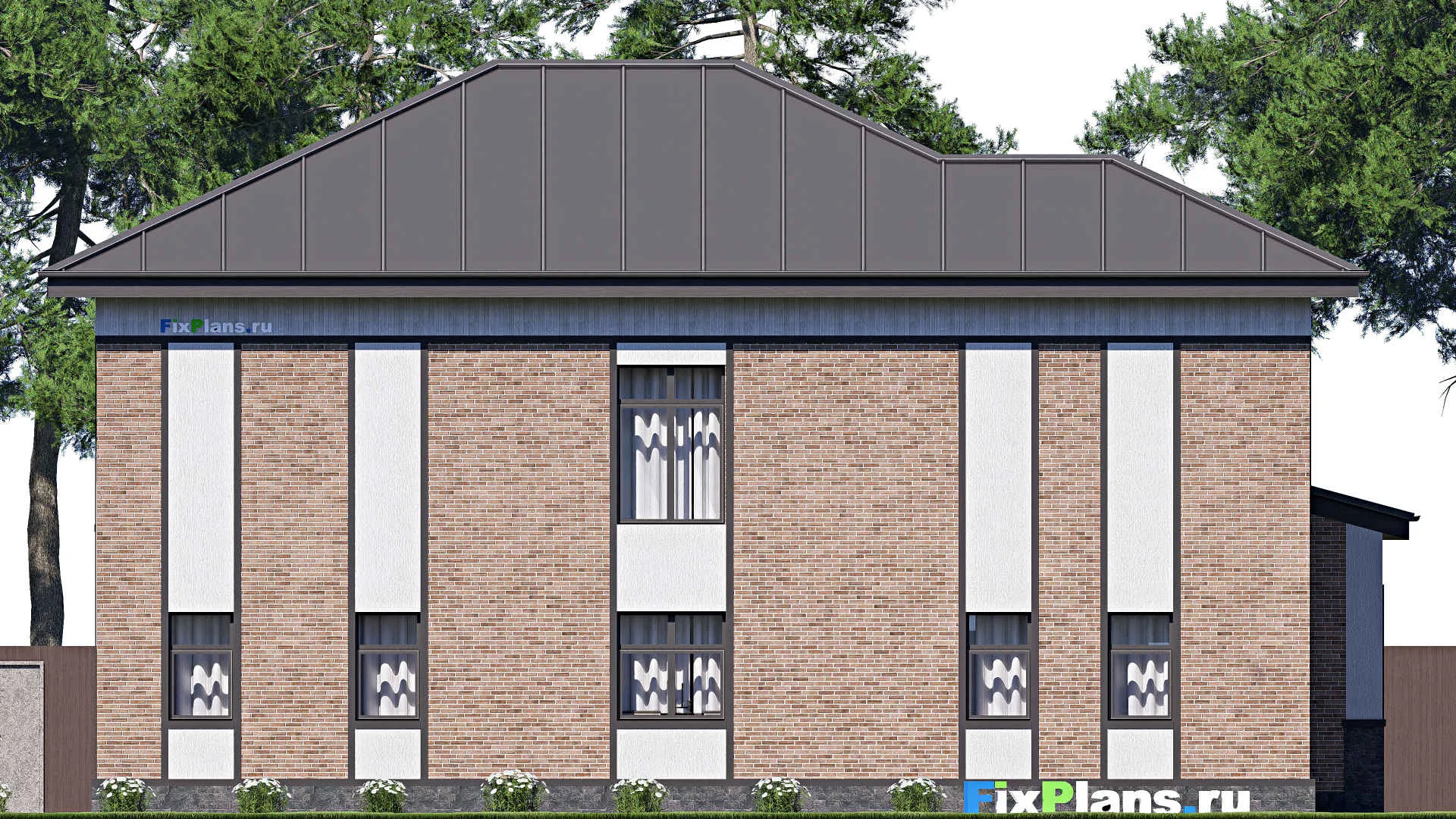 F-20474 - Проект двухэтажного дома 14 на 18, площадью 310 м² с террасой и 4 спальнями