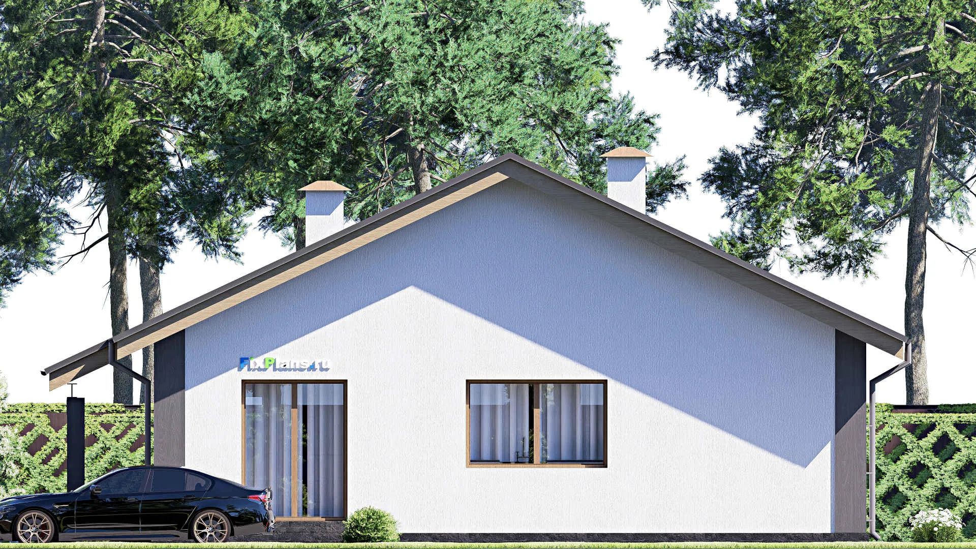 F-17819 - Проект одноэтажного дома 12 на 14, площадью 120 м² с 2 спальнями