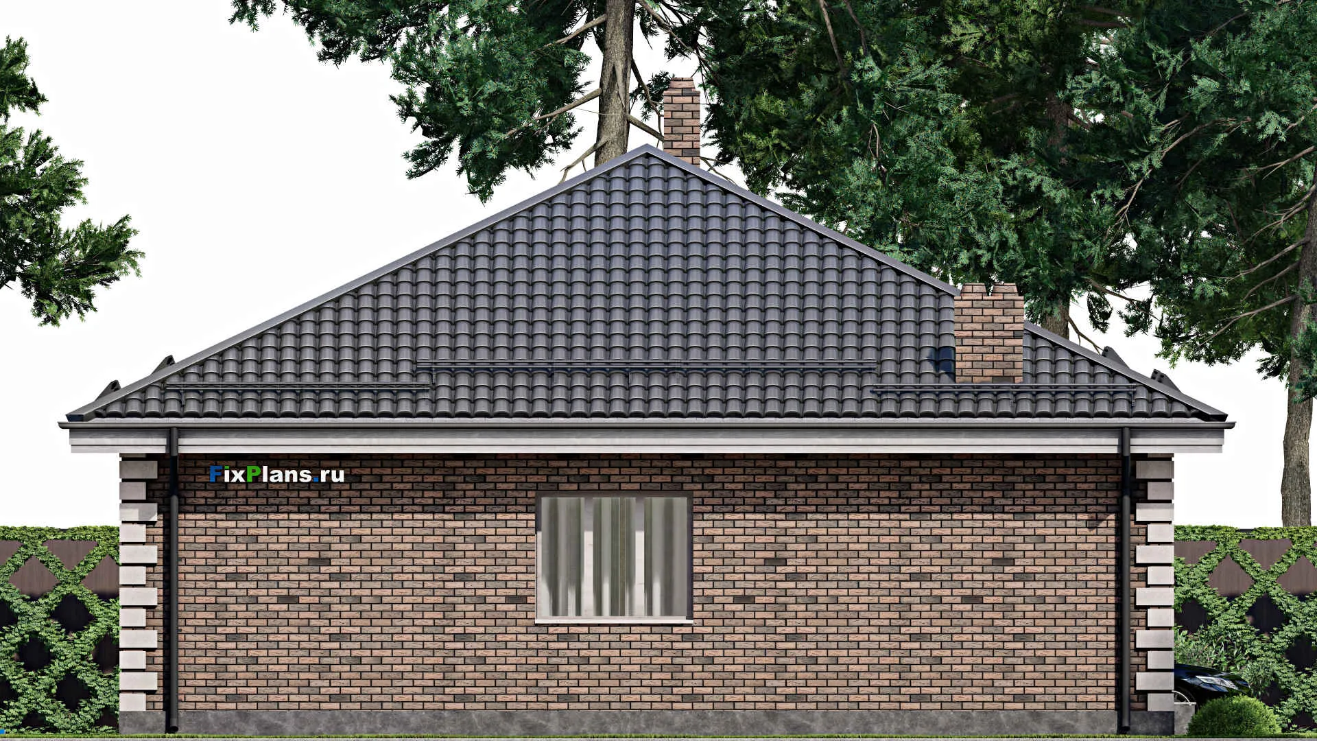 F-3176 - Проект одноэтажного дома 12 на 14, площадью 120 м² с 4 спальнями