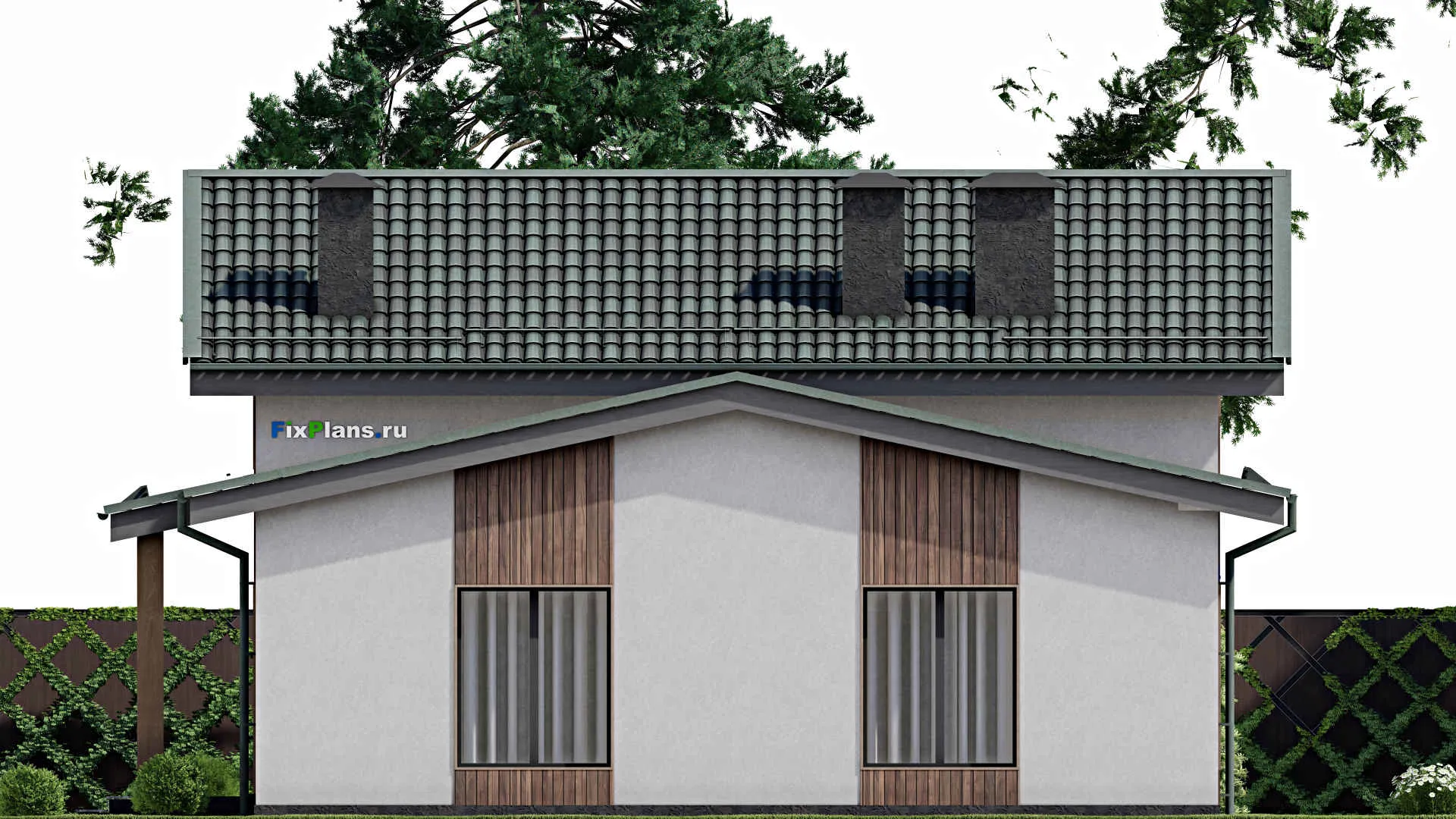 F-6983 - Проект дома с мансардой 11 на 13, площадью 140 м² с 5 спальнями