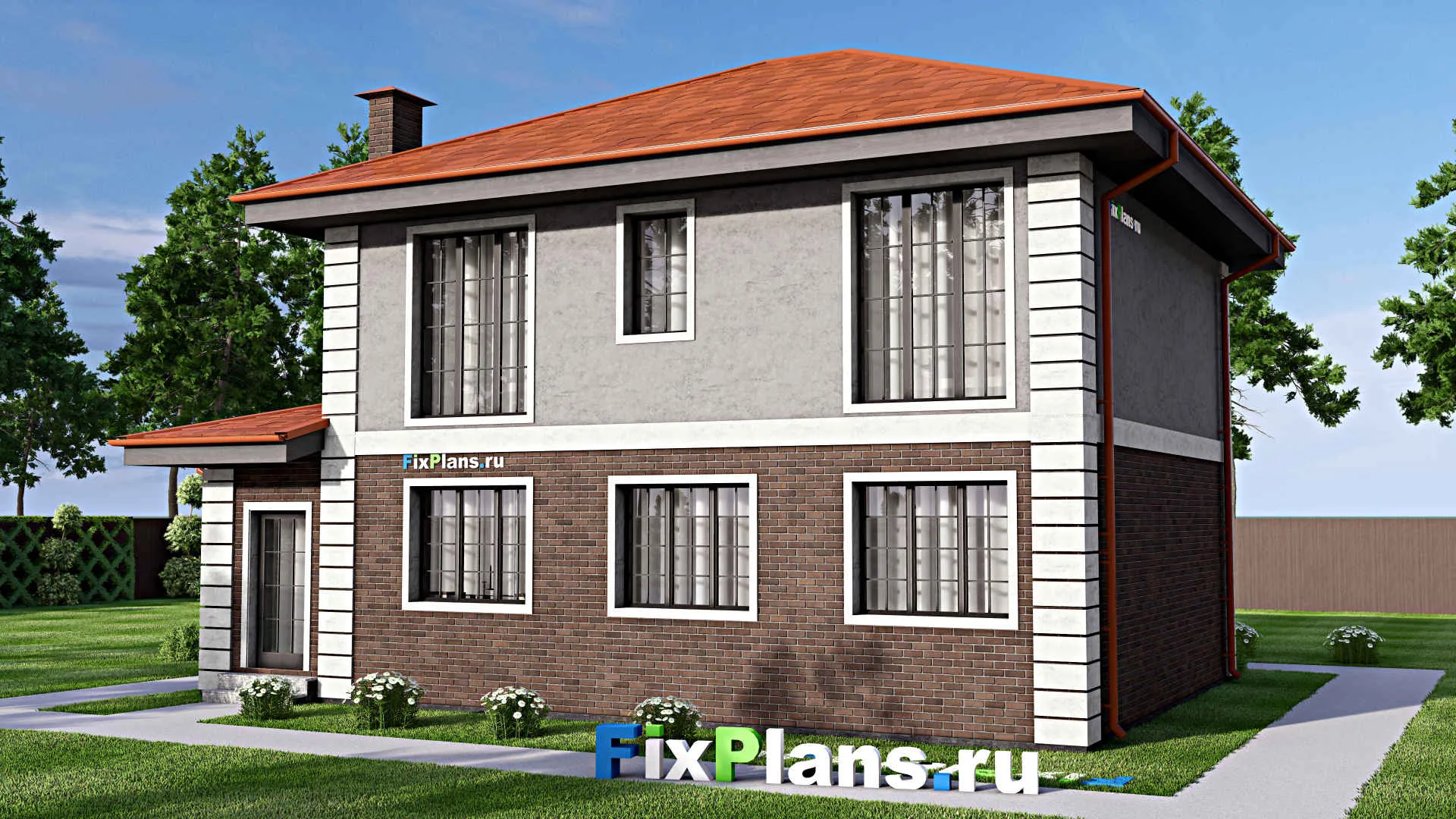 F-14795 - Проект двухэтажного дома 9 на 12, площадью 130 м² с 3 спальнями