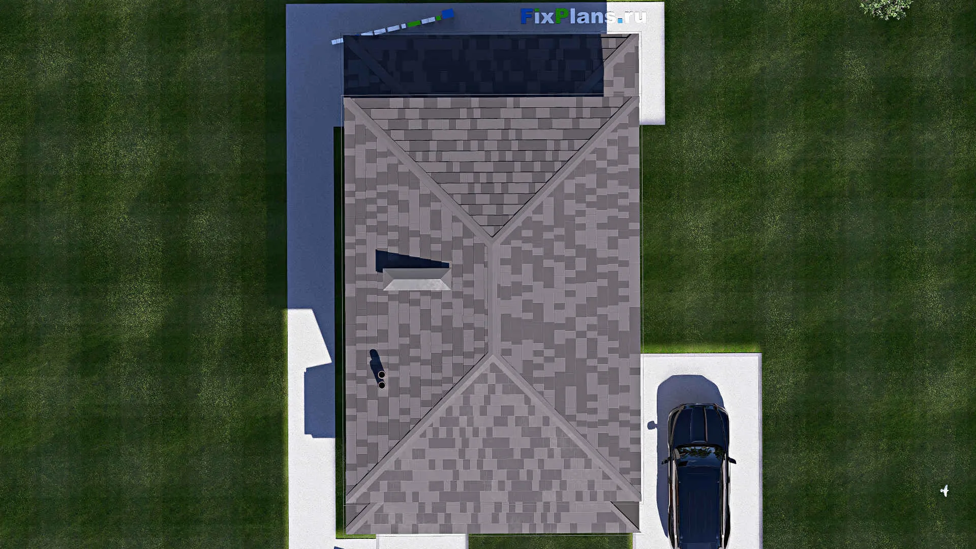 F-19493 - Проект двухэтажного дома 8 на 15, площадью 150 м² с террасой и 4 спальнями