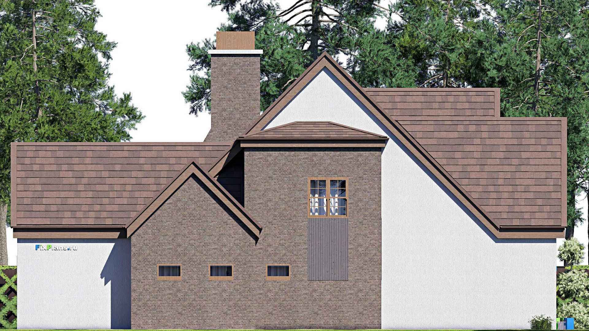 F-20195 - Проект одноэтажного дома 17 на 20, площадью 300 м² с террасой, гаражом на 2 машины и 4 спальнями