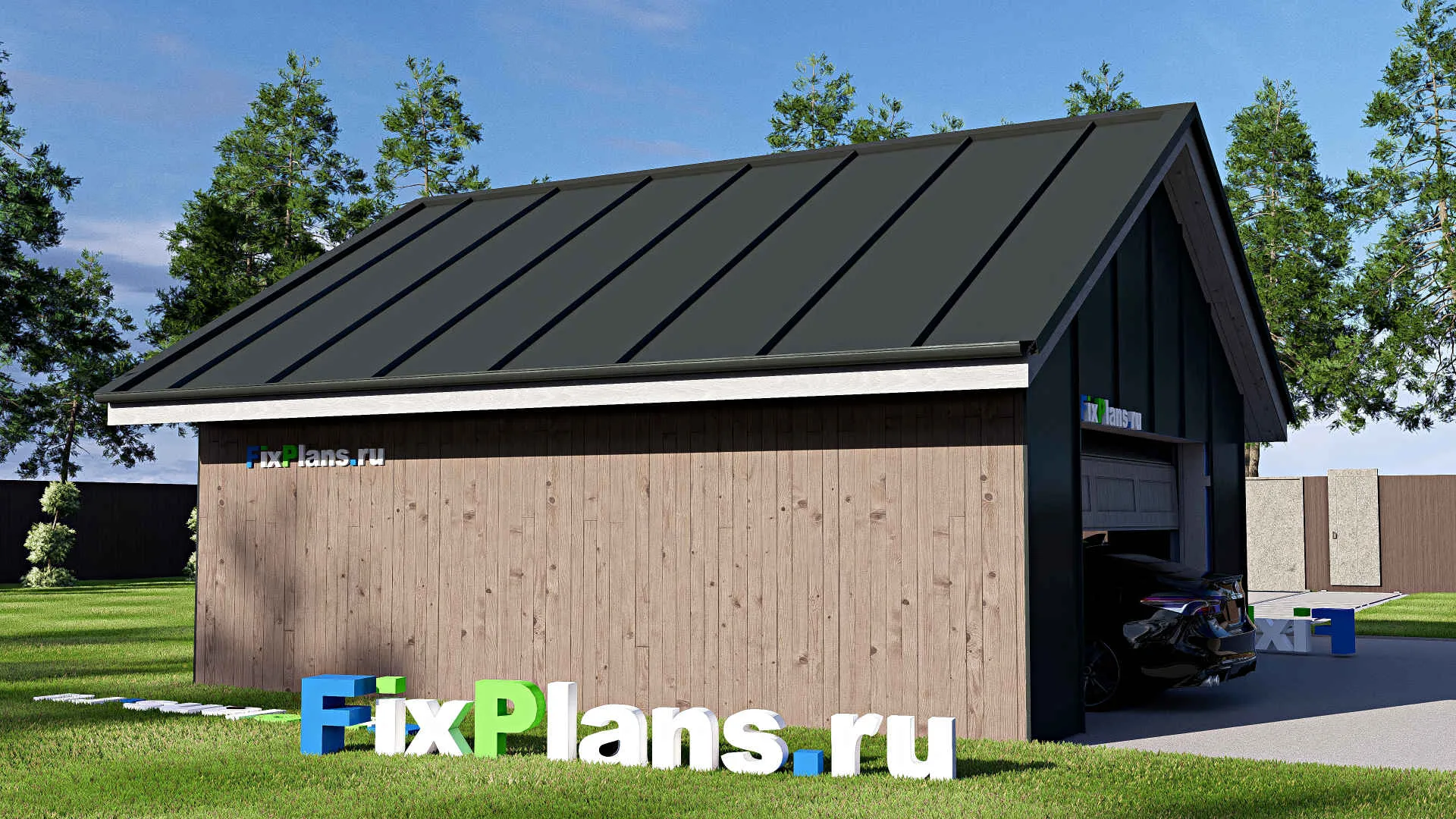 F-21185 - Проект гаража 7 на 8, площадью 50 м² на 2 машиноместа