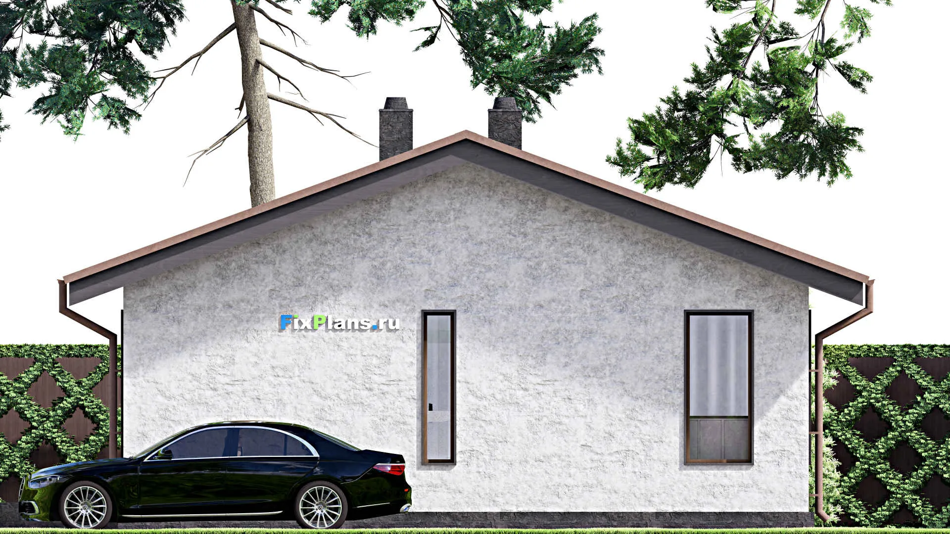 F-14480 - Проект одноэтажного дома 11 на 14, площадью 100 м² с 3 спальнями