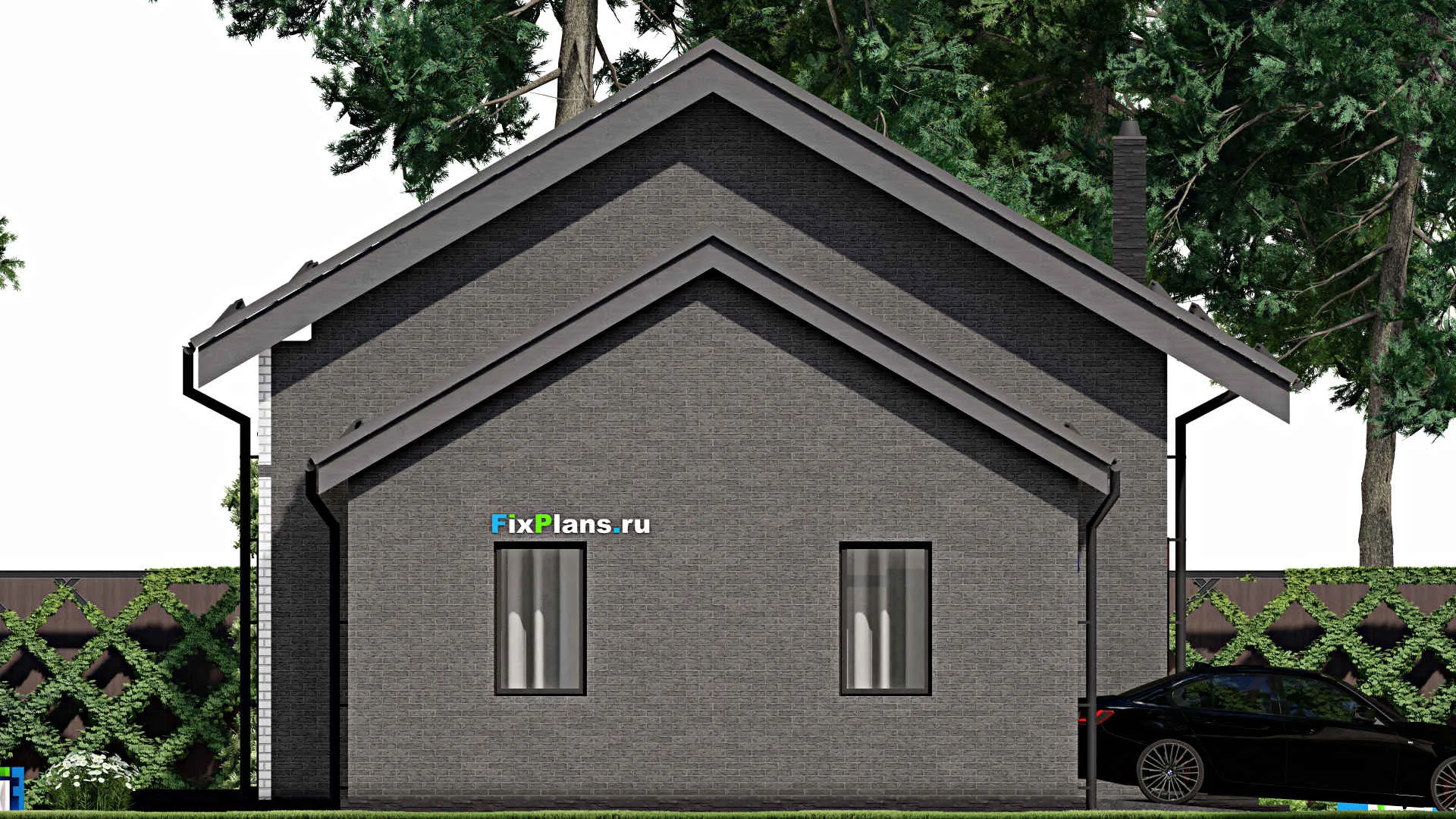 F-2906 - Планы дома с мансардой 9 на 17, площадью 210 м² с террасой, балконом, гаражом на 1 машину и 4 спальнями