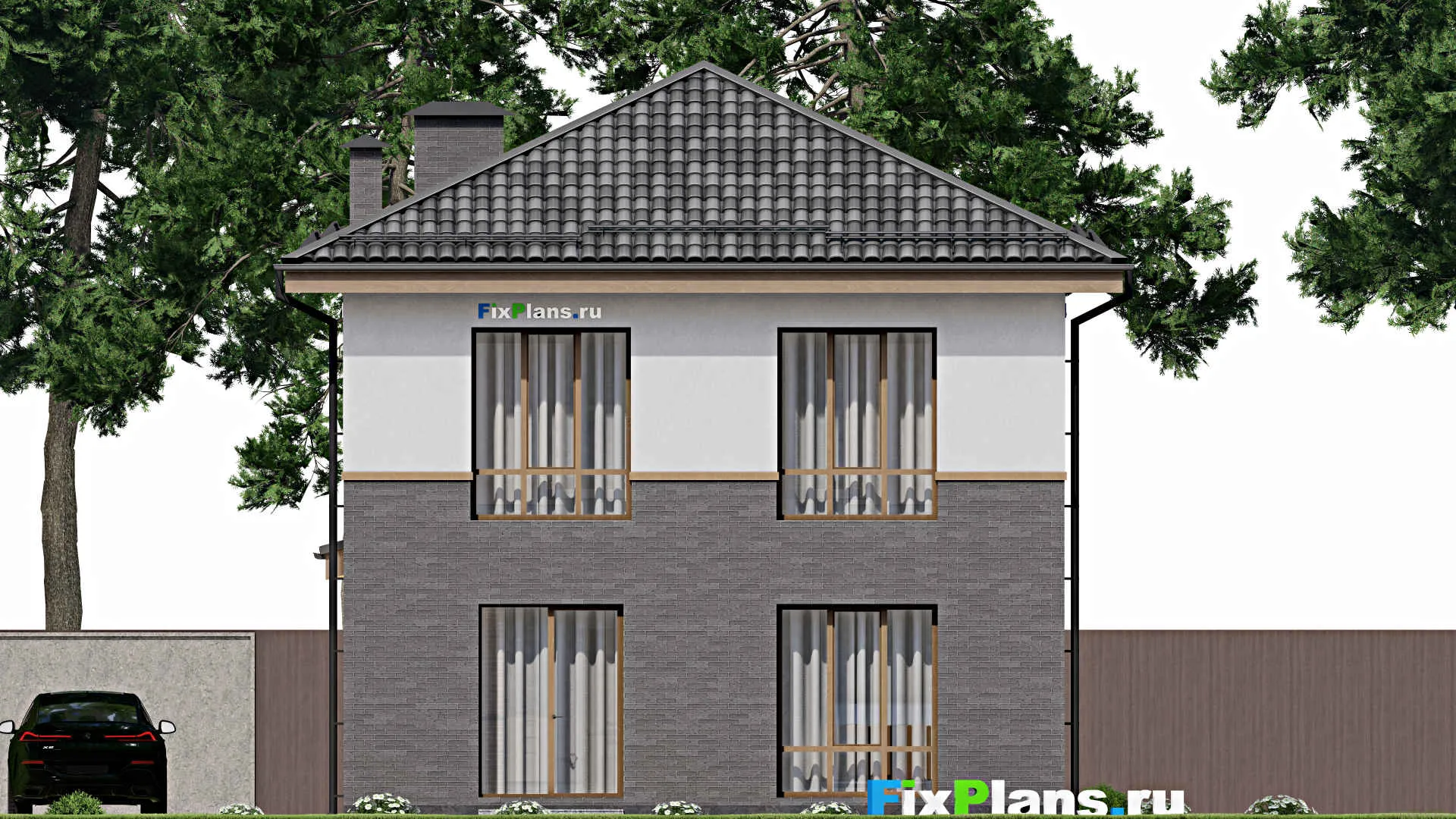 F-7514 - Проект двухэтажного дома 9 на 12, площадью 150 м² с 4 спальнями