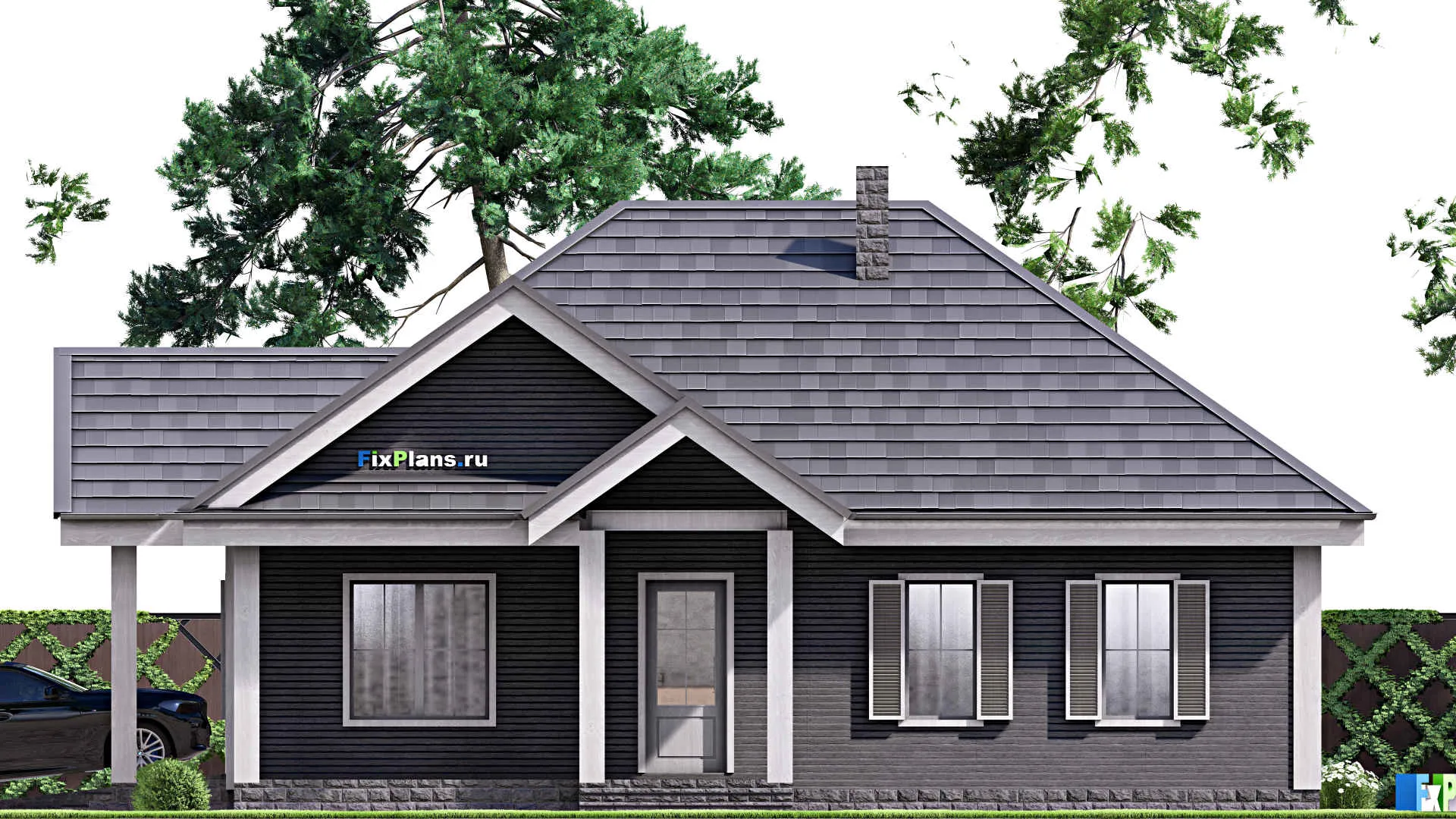 F-16406 - План одноэтажного дома 15 на 21, площадью 170 м² с 2 спальнями