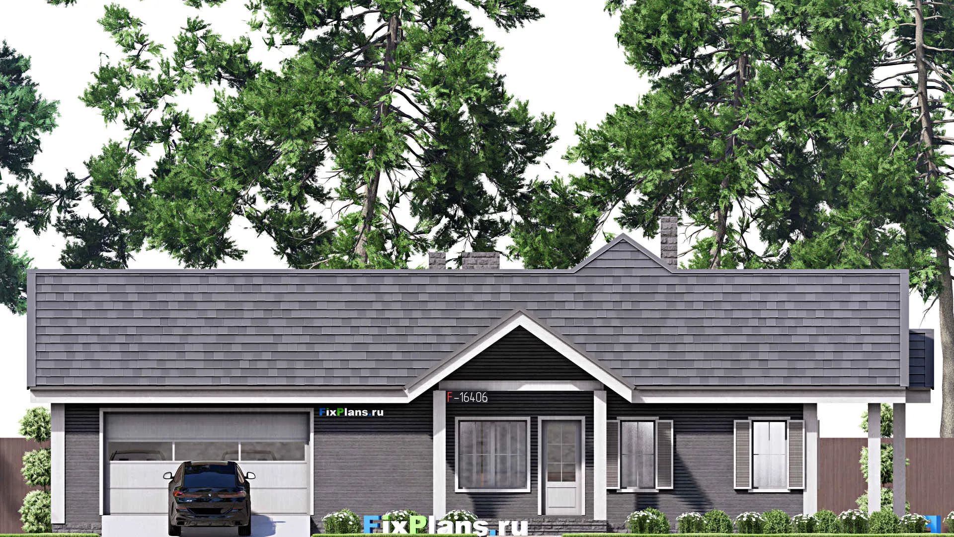 F-16406 - План одноэтажного дома 15 на 21, площадью 170 м² с 2 спальнями