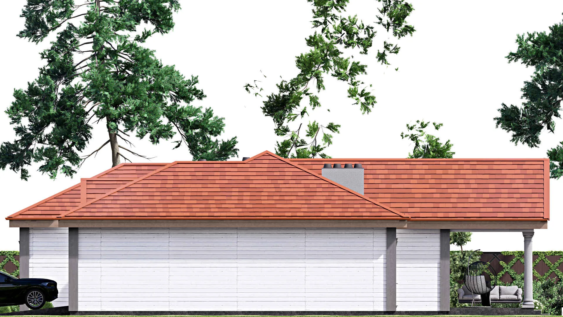 F-16379 - План одноэтажного дома 19 на 26, площадью 280 м² с 3 спальнями