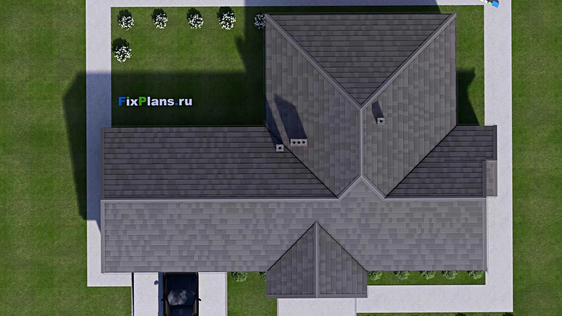 F-16406 - План одноэтажного дома 15 на 21, площадью 170 м² с 2 спальнями