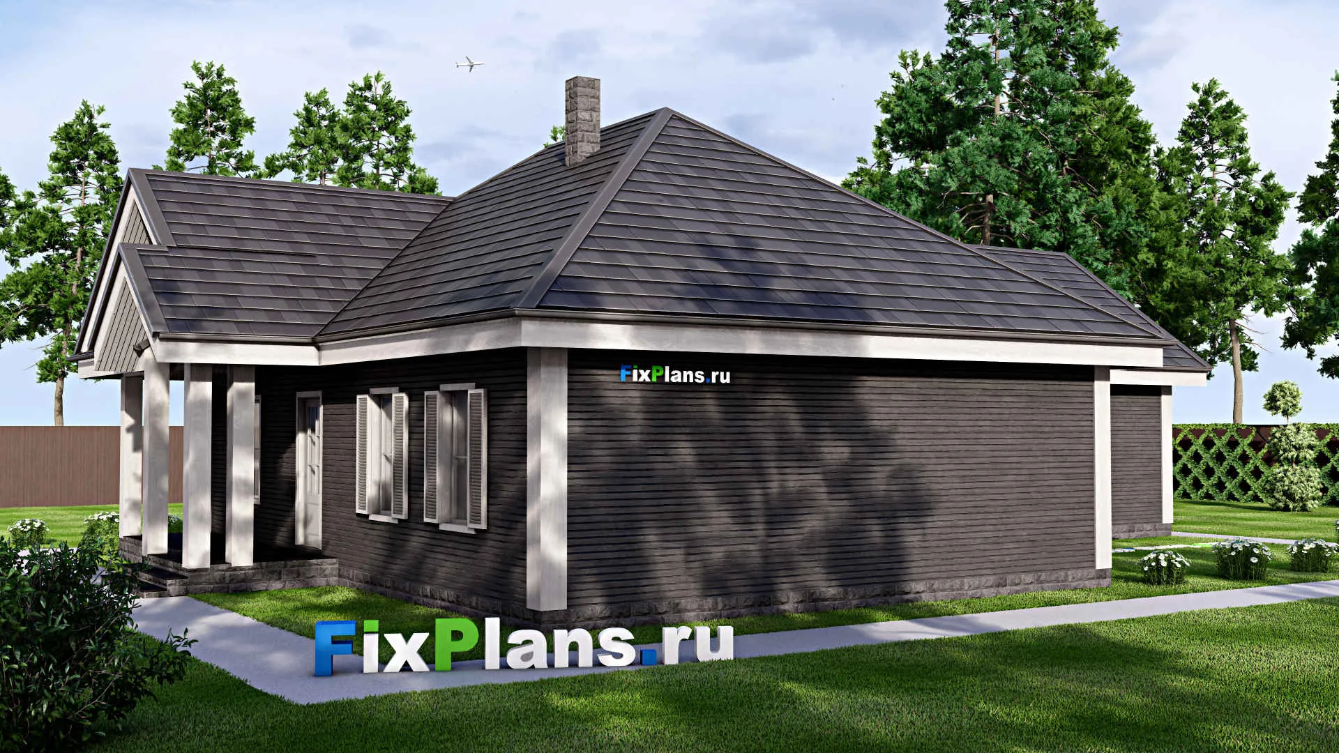 F-16406 - План одноэтажного дома 15 на 21, площадью 170 м² с 2 спальнями