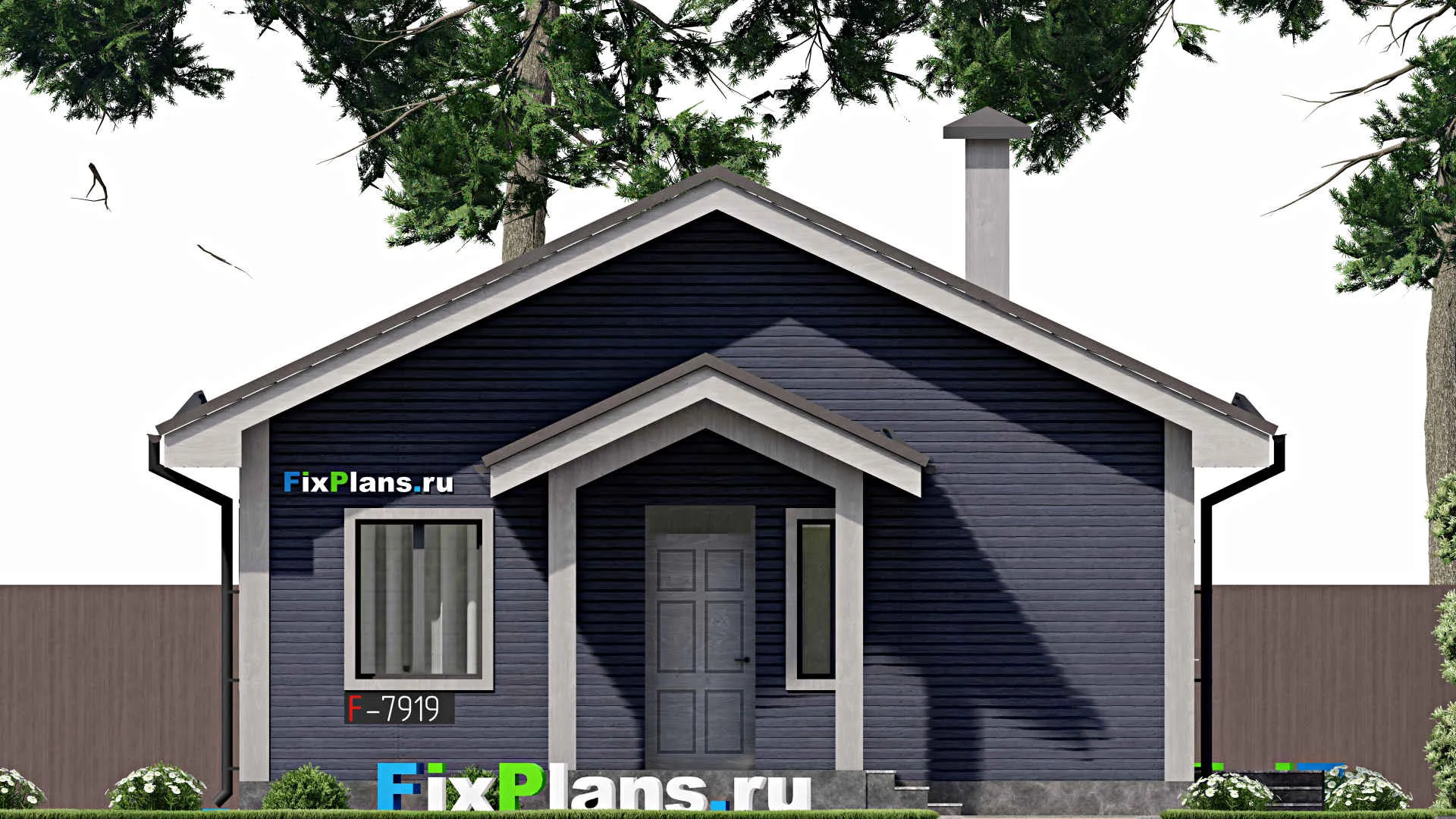 F-7919 - Проект бани 6 на 9, площадью 40 м² с комнатой отдыха и санузлом