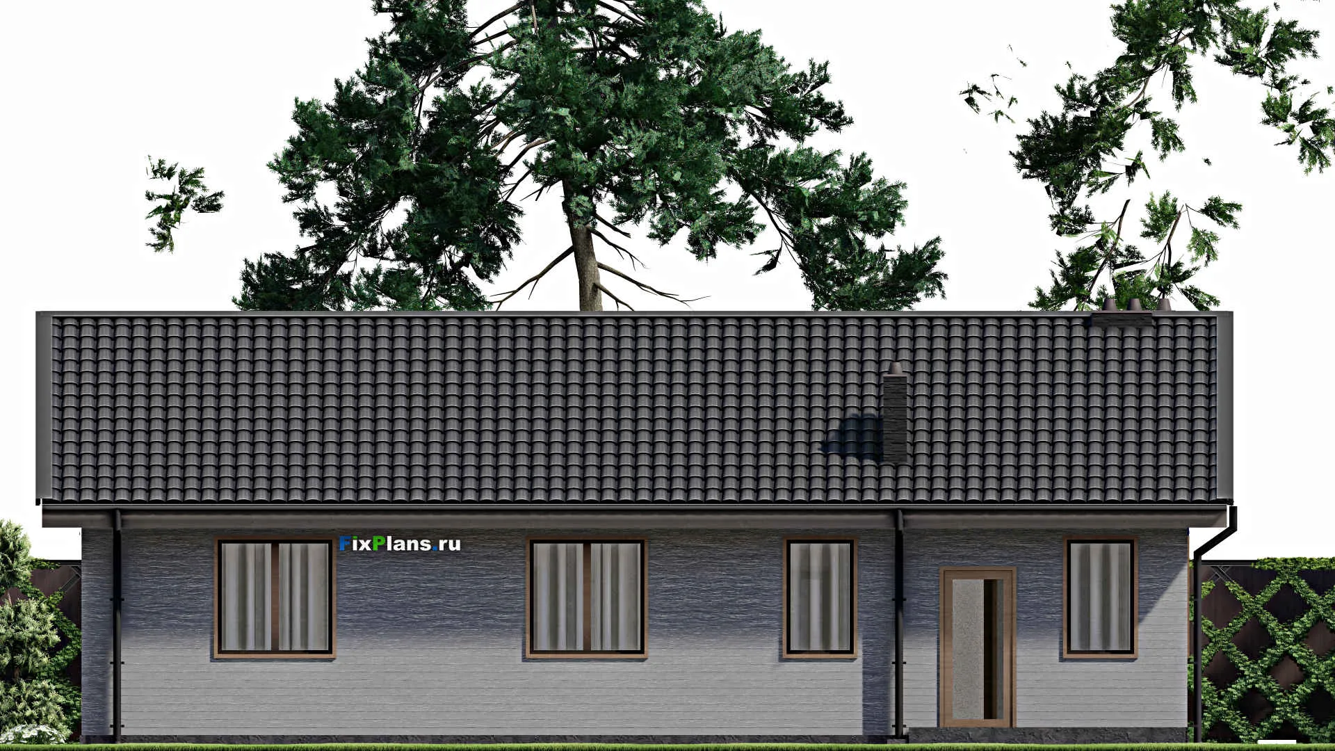 F-5066 - Проект одноэтажного дома 14 на 17, площадью 180 м² с баней и 3 спальнями